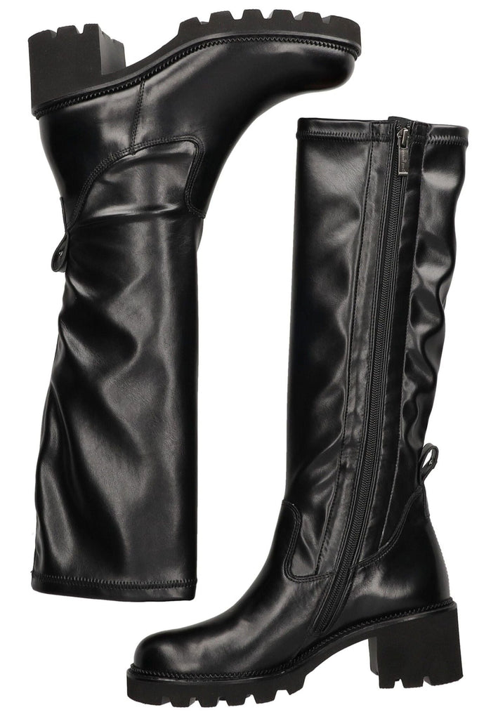 Paul Green Stiefel Leder/Textil Schwarz