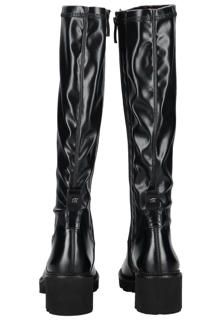 Paul Green Stiefel Leder/Textil Schwarz