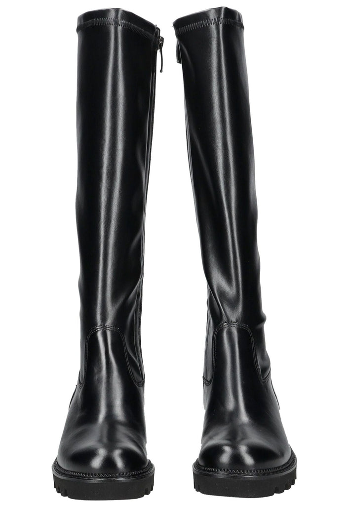 Paul Green Stiefel Leder/Textil Schwarz