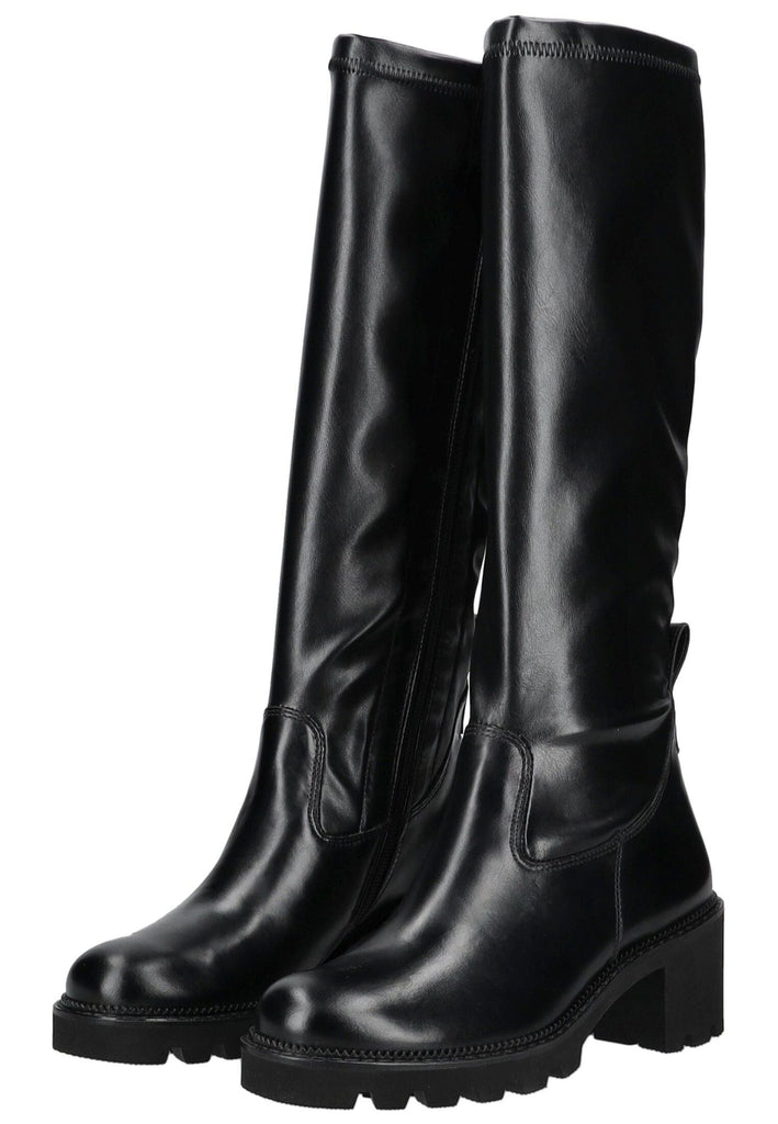 Paul Green Stiefel Leder/Textil Schwarz