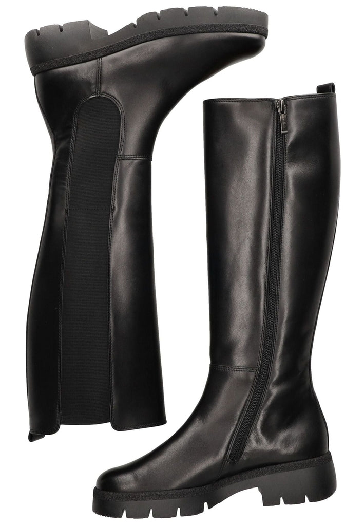 Paul Green Stiefel Leder/Textil Schwarz