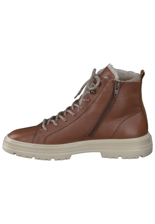 Paul Green Stiefelette Glattleder Cognac Warmfutter