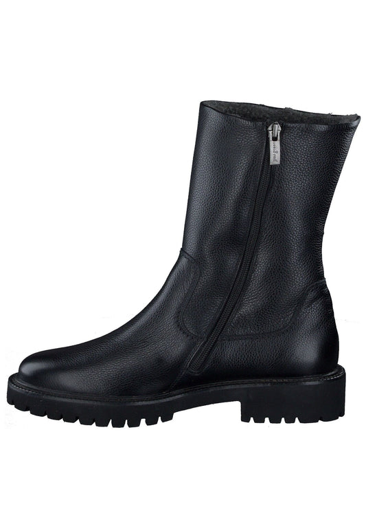 Paul Green Stiefelette Glattleder Schwarz Warmfutter
