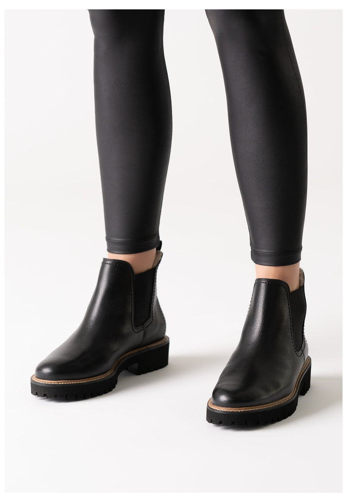 Paul Green Stiefelette Glattleder Schwarz Warmfutter