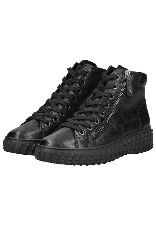 Paul Green Stiefelette Glattleder Schwarz Warmfutter