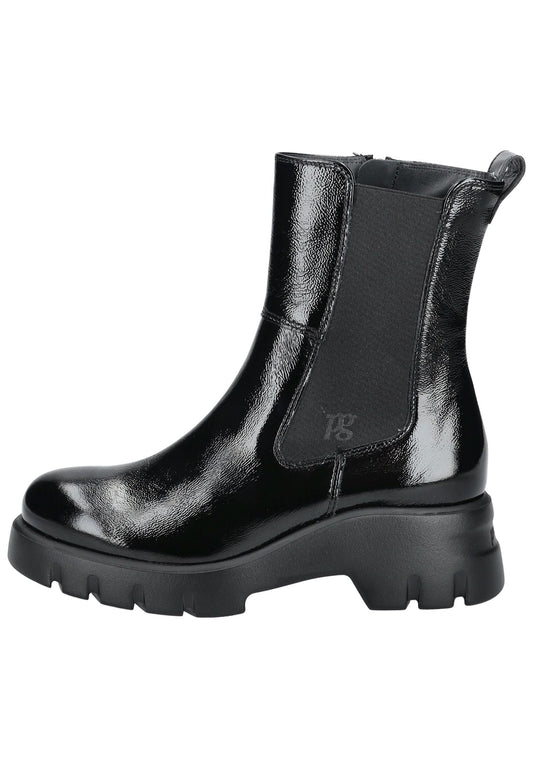 Paul Green Stiefelette Leder Schwarz Lack