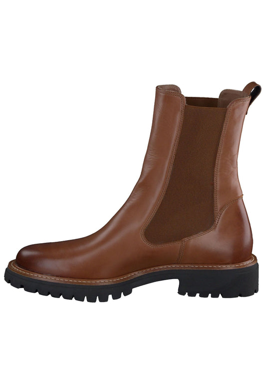 Paul Green Stiefelette Leder/Textil Cognac