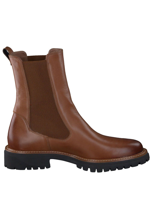 Paul Green Stiefelette Leder/Textil Cognac
