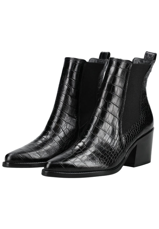 Paul Green Stiefelette Leder/Textil Schwarz