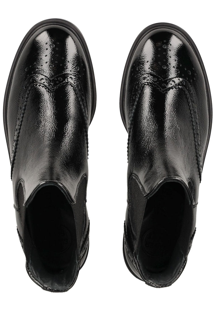 Paul Green Stiefelette Leder/Textil Schwarz Lack