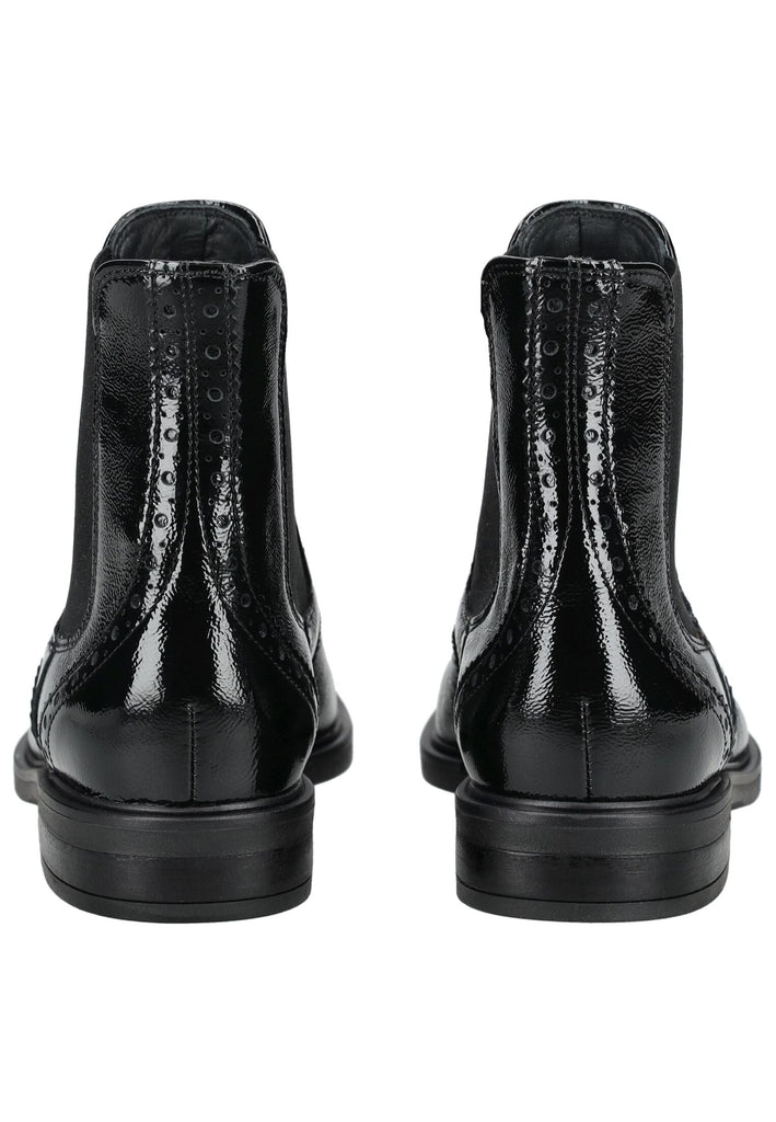 Paul Green Stiefelette Leder/Textil Schwarz Lack