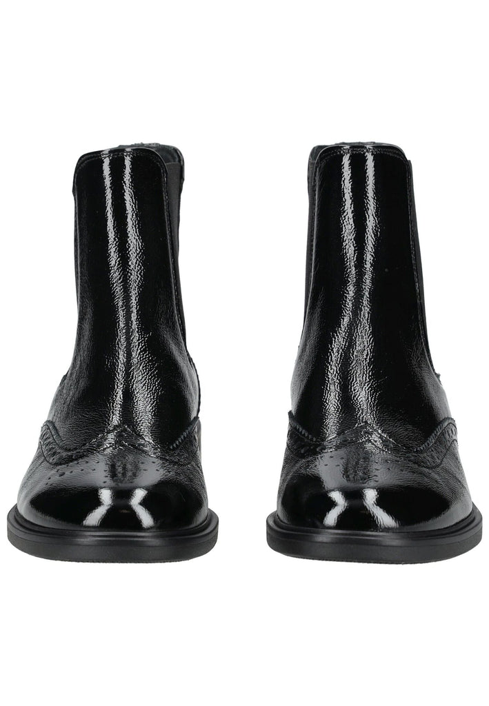 Paul Green Stiefelette Leder/Textil Schwarz Lack