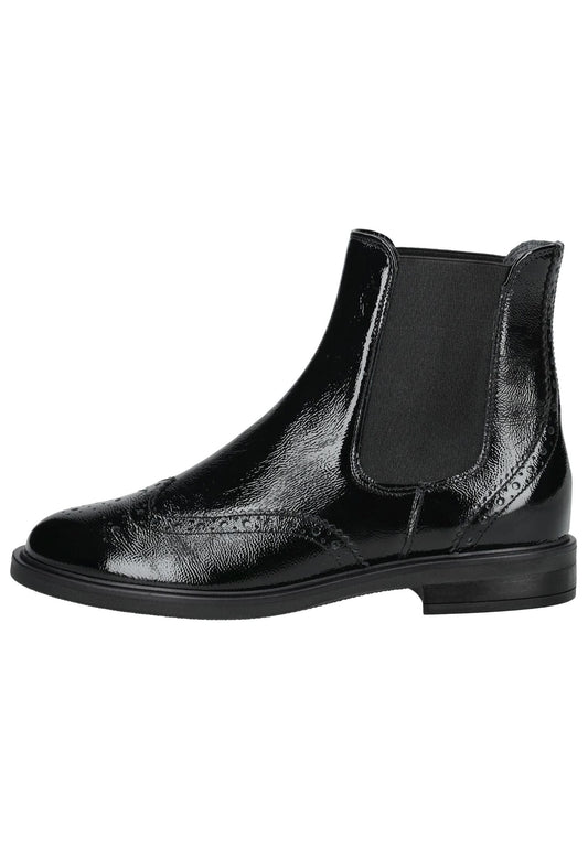 Paul Green Stiefelette Leder/Textil Schwarz Lack