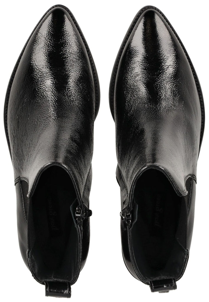Paul Green Stiefelette Leder/Textil Schwarz Lack