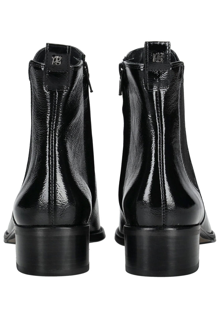 Paul Green Stiefelette Leder/Textil Schwarz Lack