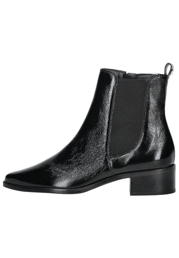 Paul Green Stiefelette Leder/Textil Schwarz Lack