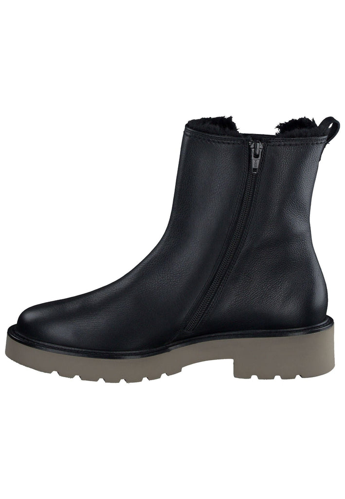 Paul Green Stiefelette Leder/Textil Schwarz Warmfutter