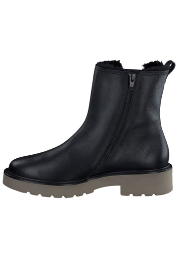 Paul Green Stiefelette Leder/Textil Schwarz Warmfutter