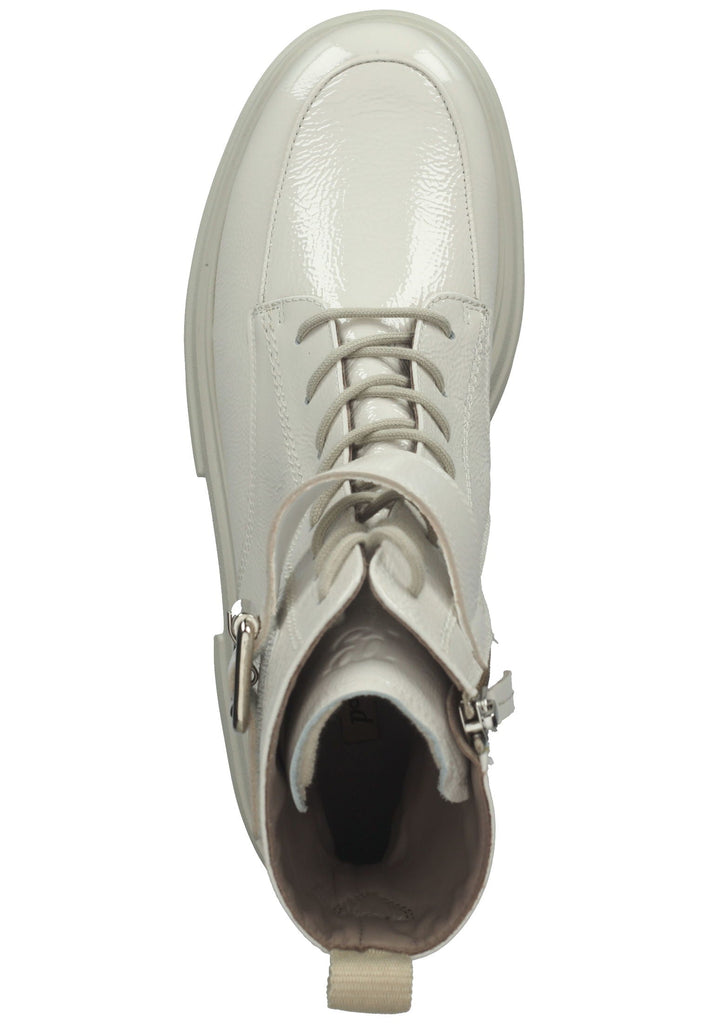 Paul Green Stiefelette Leder Weiß Lack