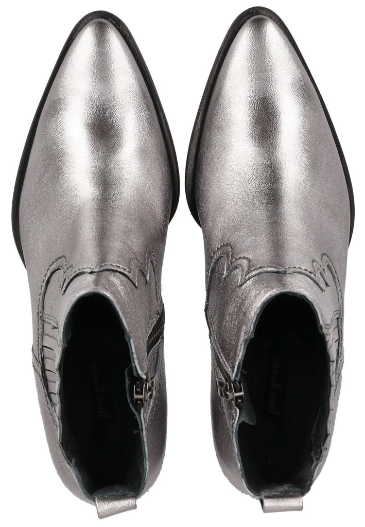 Paul Green Stiefelette Nappaleder Metallic Silver