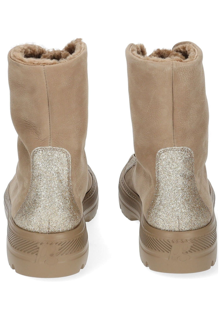 Paul Green Stiefelette Nubukleder Beige Warmfutter