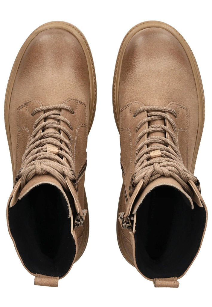 Paul Green Stiefelette Nubukleder Mittelbraun Warmfutter