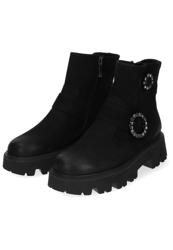 Paul Green Stiefelette Nubukleder Schwarz