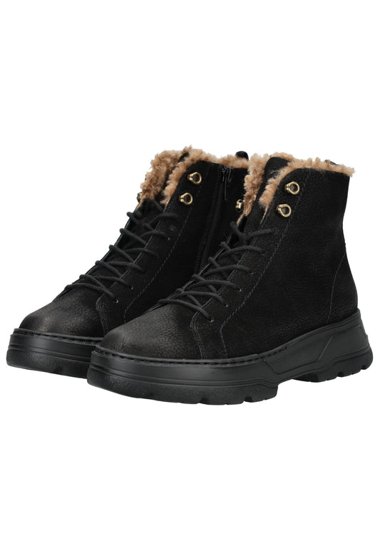 Paul Green Stiefelette Nubukleder Schwarz Warmfutter
