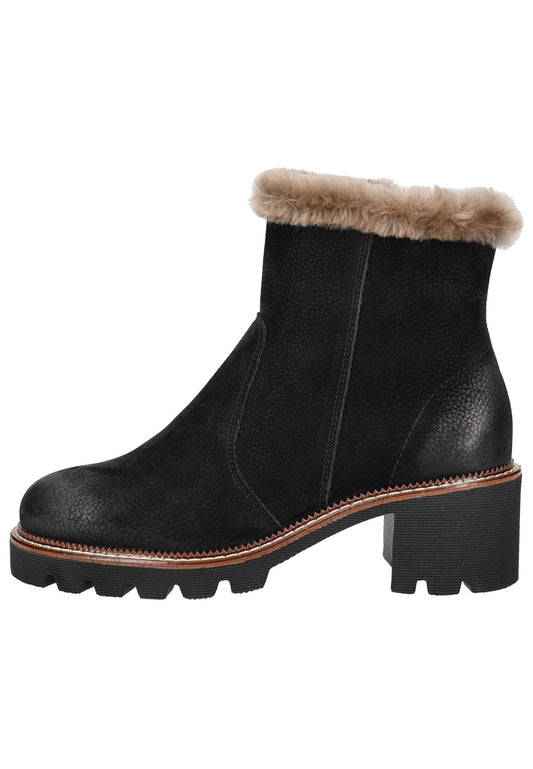 Paul Green Stiefelette Nubukleder Schwarz Warmfutter