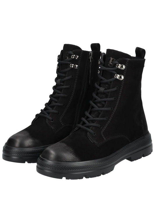 Paul Green Stiefelette Nubukleder Schwarz Warmfutter