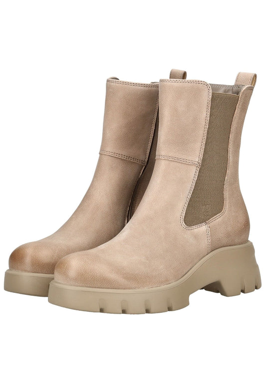 Paul Green Stiefelette Nubukleder/Textil Beige