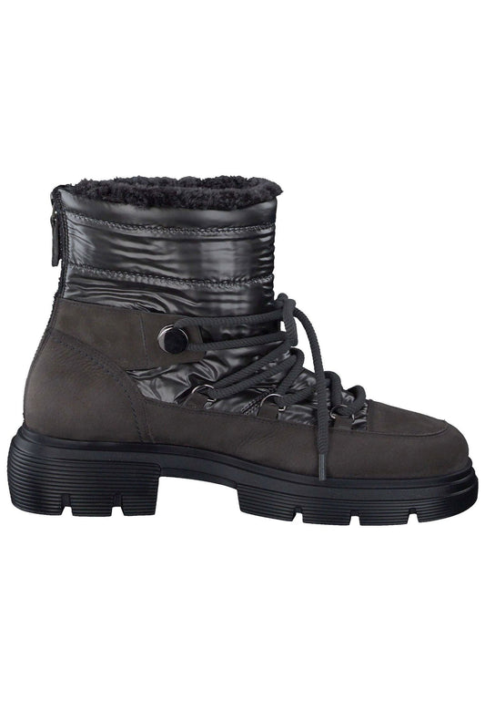 Paul Green Stiefelette Nubukleder/Textil Grau Warmfutter