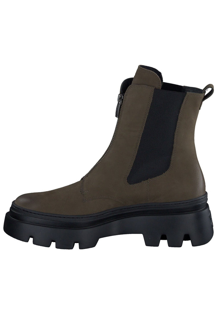 Paul Green Stiefelette Nubukleder/Textil Military