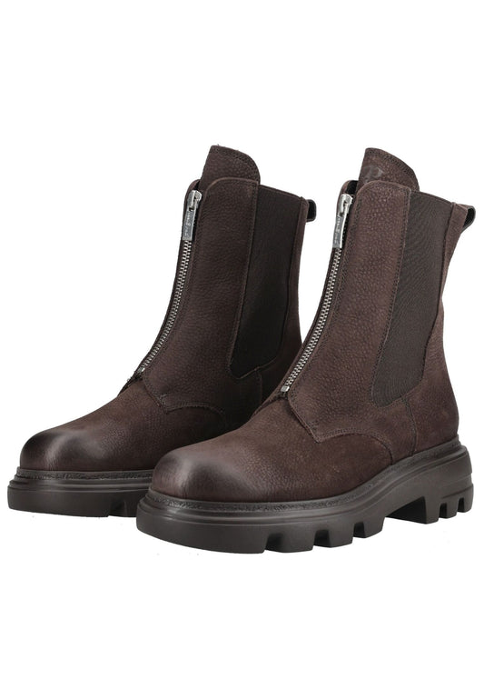 Paul Green Stiefelette Nubukleder/Textil Mocca