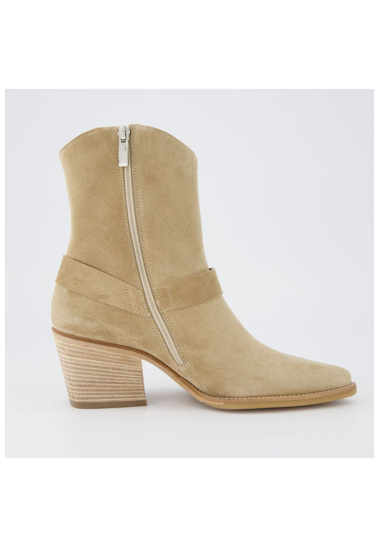 Paul Green Stiefelette Veloursleder Beige