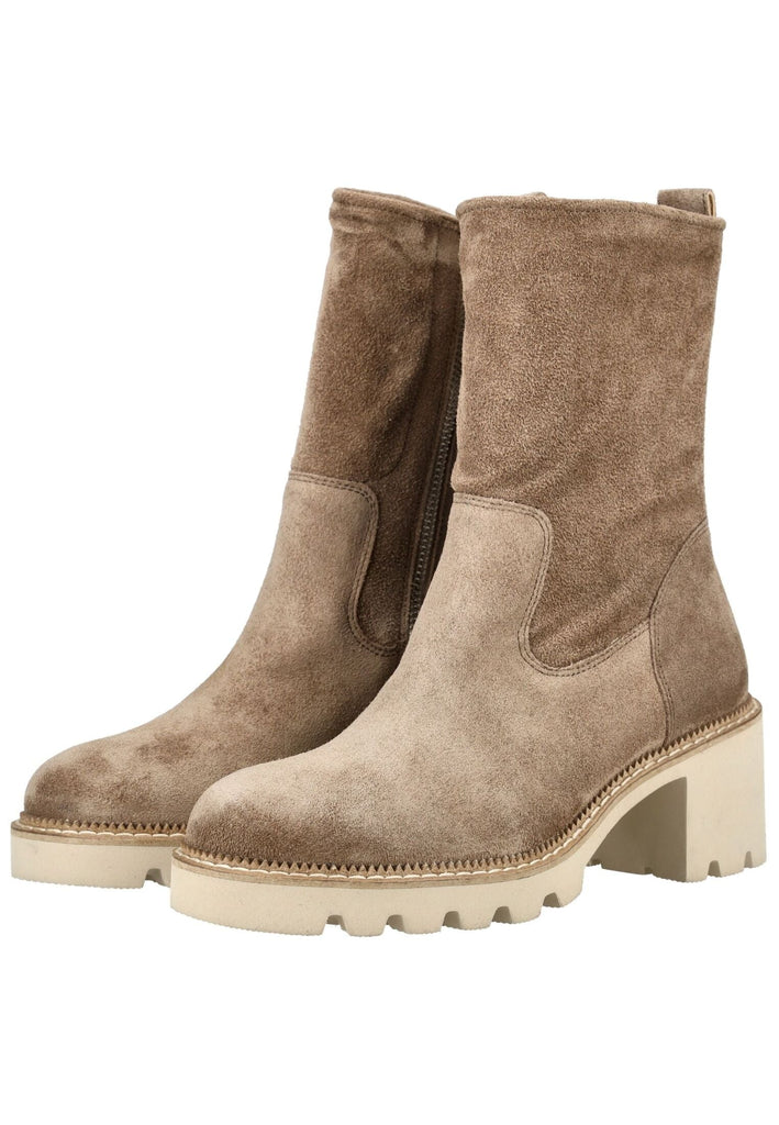 Paul Green Stiefelette Veloursleder Beige