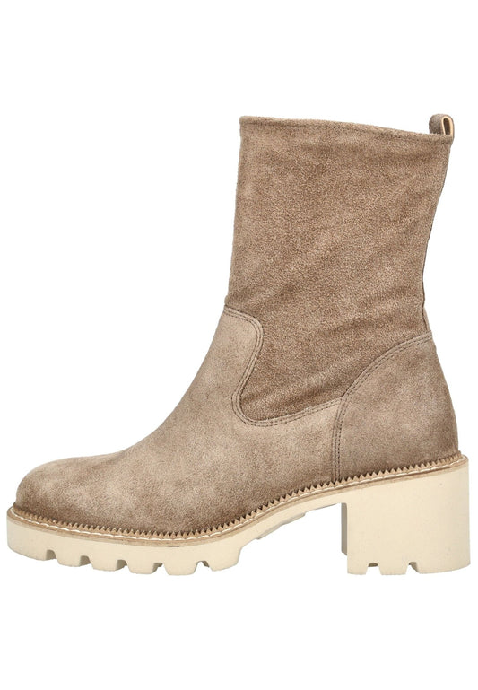 Paul Green Stiefelette Veloursleder Beige