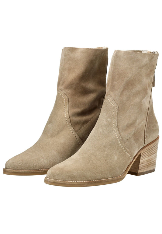 Paul Green Stiefelette Veloursleder Beige