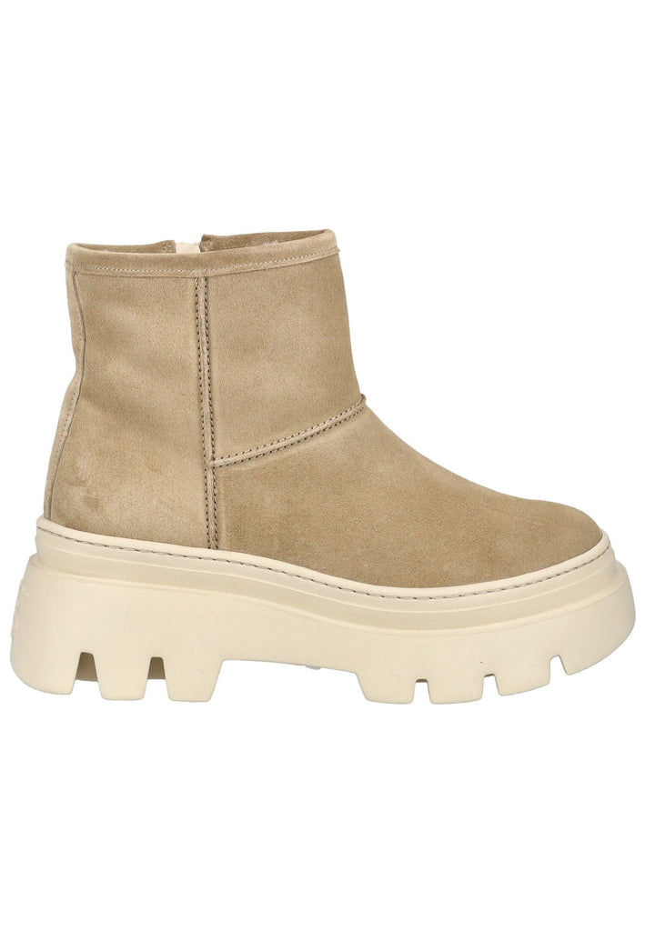 Paul Green Stiefelette Veloursleder Beige Warmfutter