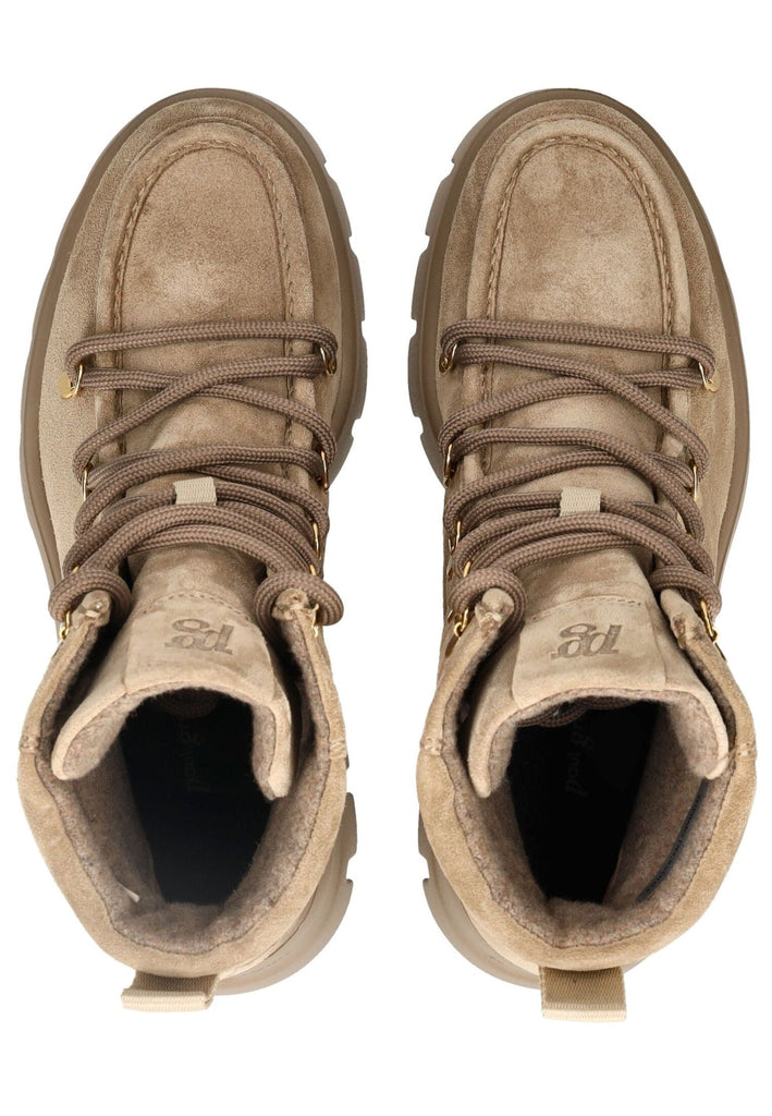 Paul Green Stiefelette Veloursleder Beige Warmfutter