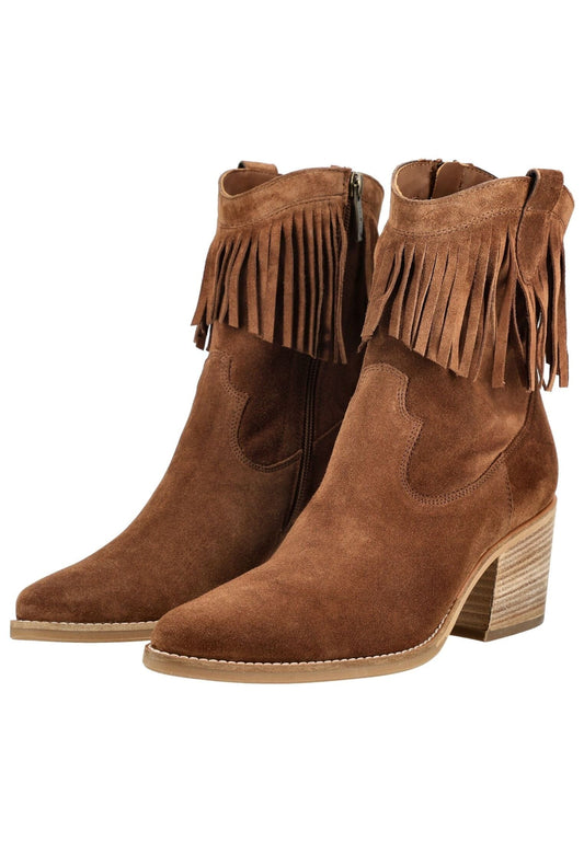 Paul Green Stiefelette Veloursleder Braun