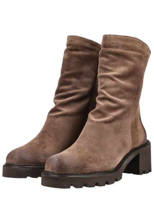 Paul Green Stiefelette Veloursleder Braun