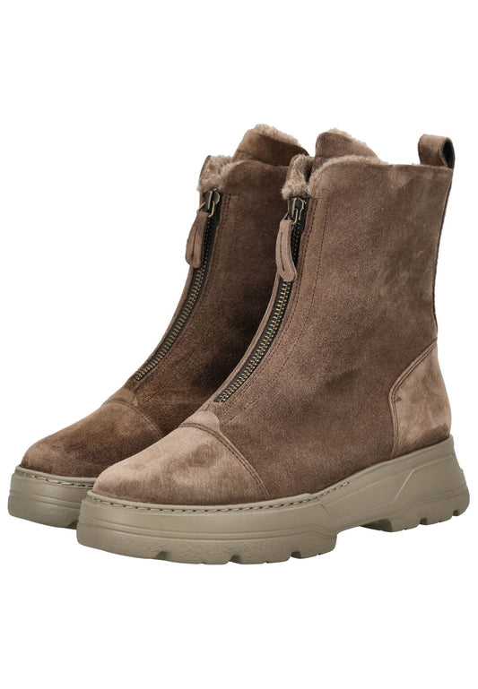 Paul Green Stiefelette Veloursleder Braun Warmfutter