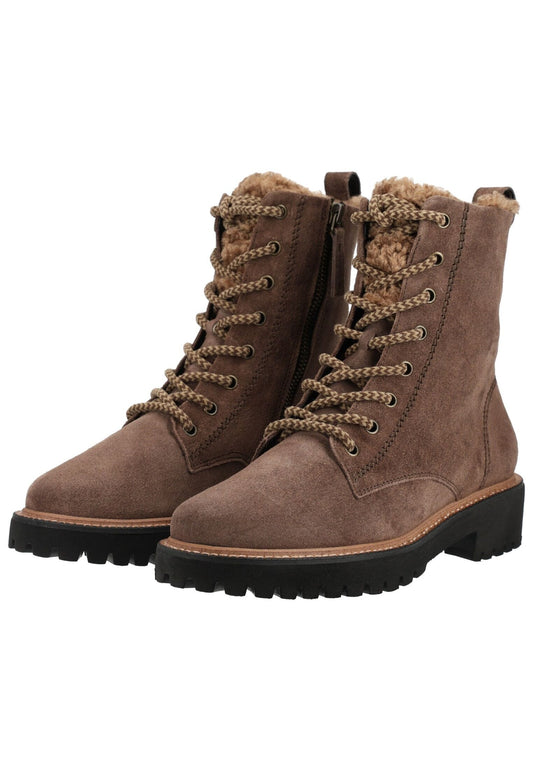 Paul Green Stiefelette Veloursleder Braun Warmfutter