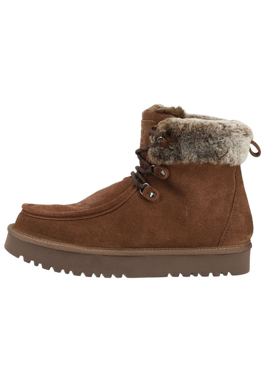 Paul Green Stiefelette Veloursleder Braun Warmfutter