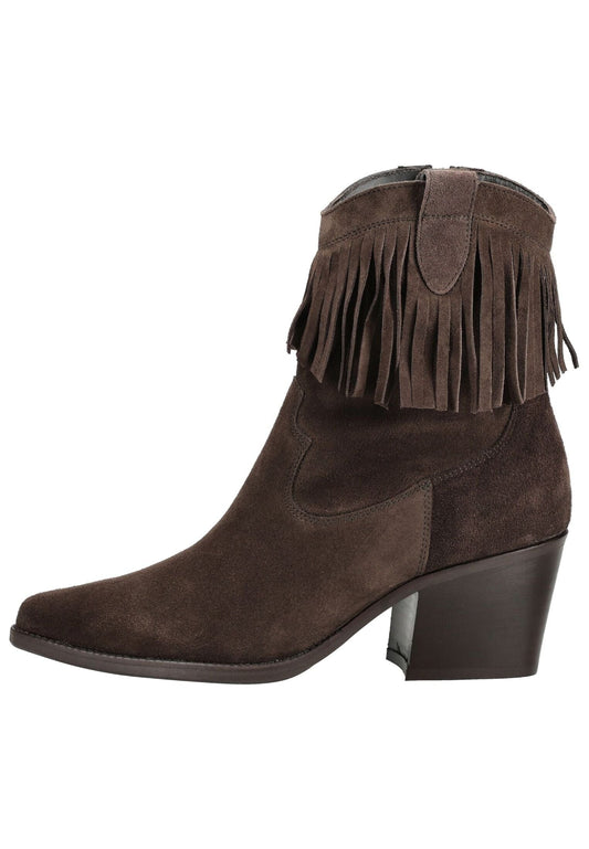 Paul Green Stiefelette Veloursleder Dunkelbraun