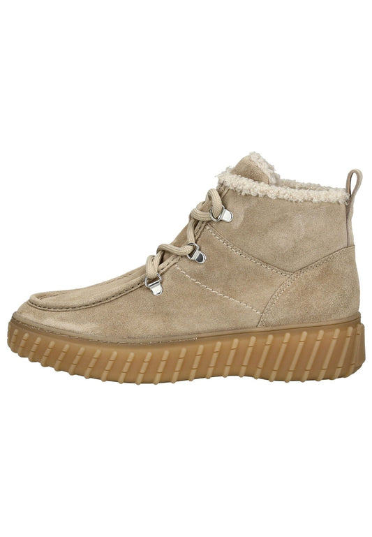 Paul Green Stiefelette Veloursleder Grau/Braun Warmfutter