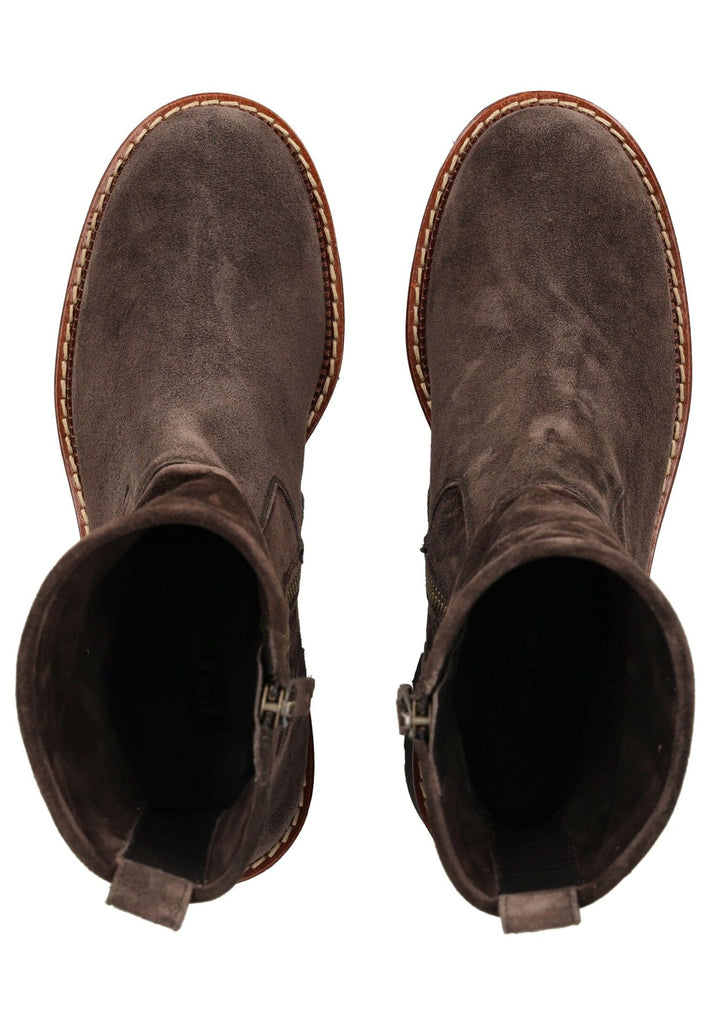 Paul Green Stiefelette Veloursleder Mocca