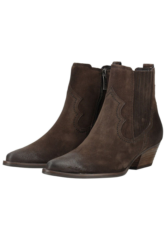 Paul Green Stiefelette Veloursleder Mocca