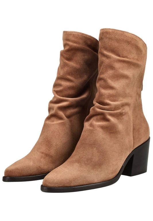 Paul Green Stiefelette Veloursleder Nut